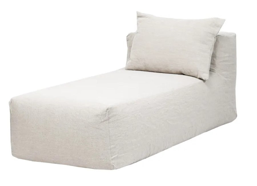 Slow Chill Chaise Longue Linnen Craie