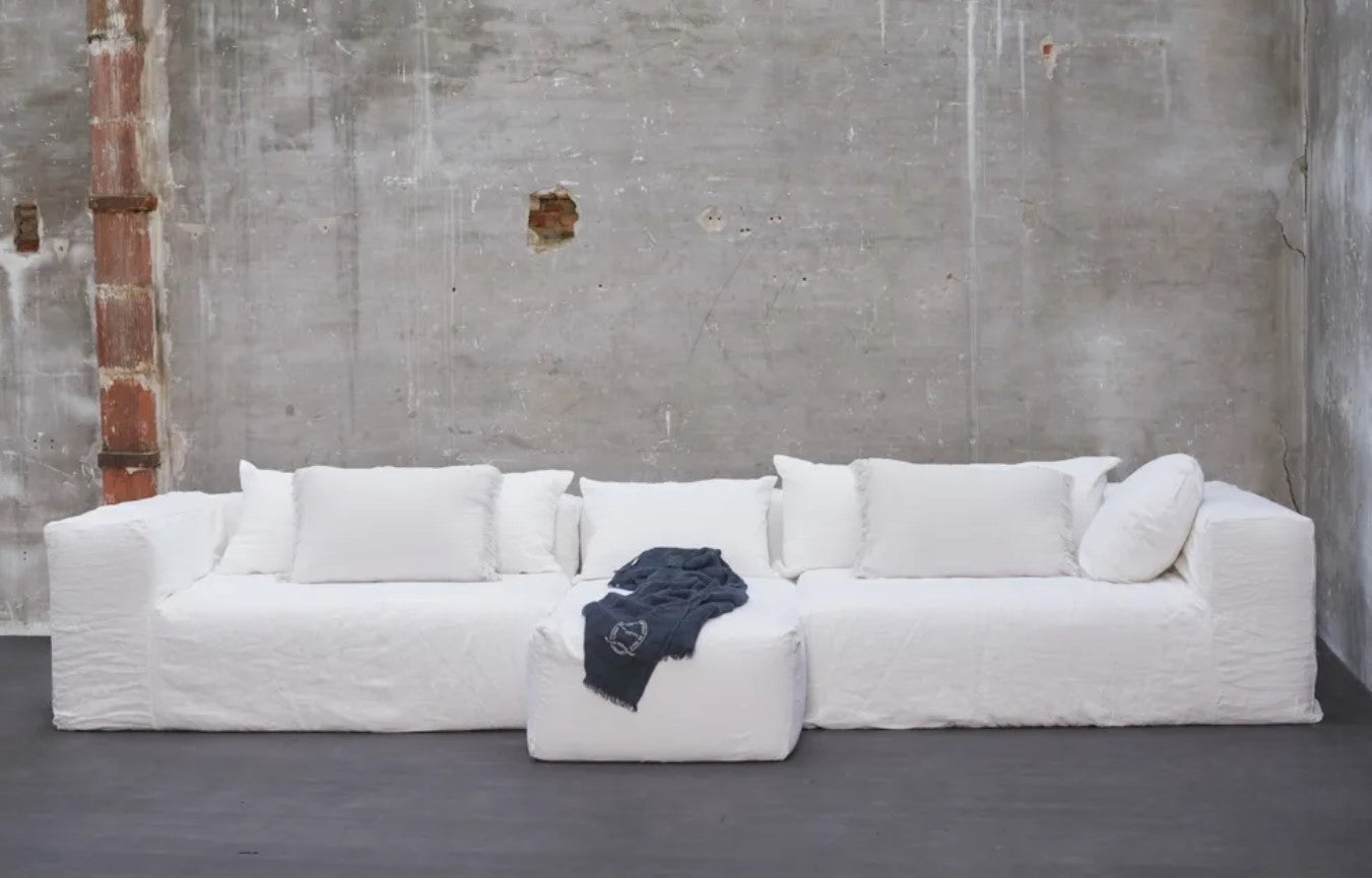 Slow Chill Chaise Longue Linnen Craie