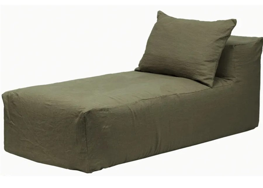 Slow Chill Chaise Longue Linnen Kaki