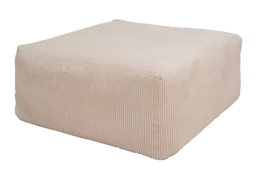Slow Poef Velours Ribcord Ivory