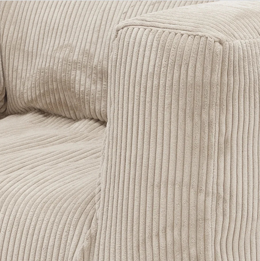 Urban Coopl 3-zitsbank Velours Ribcord Ivory
