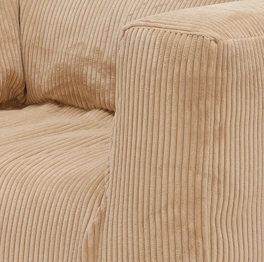 Urban Coopl 3-zitsbank Velours Ribcord Sand
