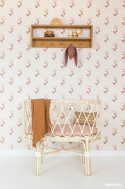 Behang Retro Bloem Roze