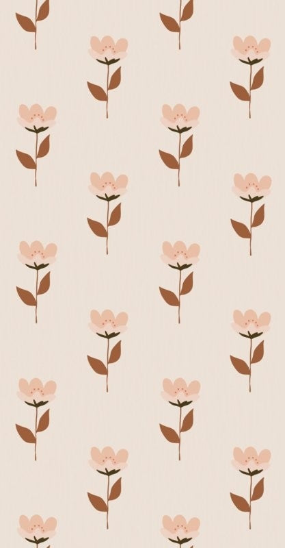 Behang Retro Bloem Roze