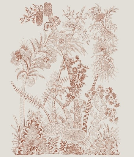 Behang Flora Sepia