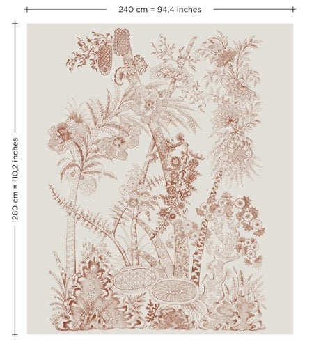 Behang Flora Sepia