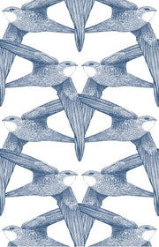 White Birds Indigo Mural
