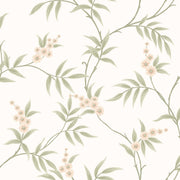 Boråstapeter Floral Tree — Adorn vliesbehang in wit, sfeervolle slaapkamer