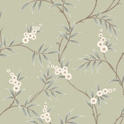 Boråstapeter Floral Tree — Adorn vliesbehang in groen, sfeervolle slaapkamer