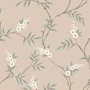 Boråstapeter Floral Tree — Adorn vliesbehang in roze, sfeervolle slaapkamer