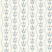 Boråstapeter Flower Buds — Adorn vliesbehang in blauw, sfeervolle eetkamer
