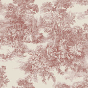 Boråstapeter Toile de Jouy — Adorn vliesbehang in rood, sfeervolle woonkamer