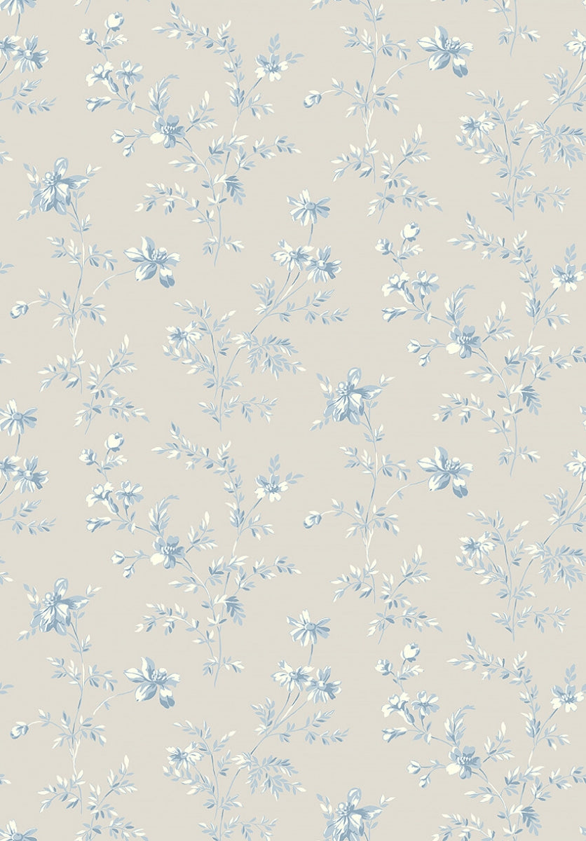 Boråstapeter Ängsblomma — Timeless Traditions vliesbehang in beige, sfeervolle slaapkamer
