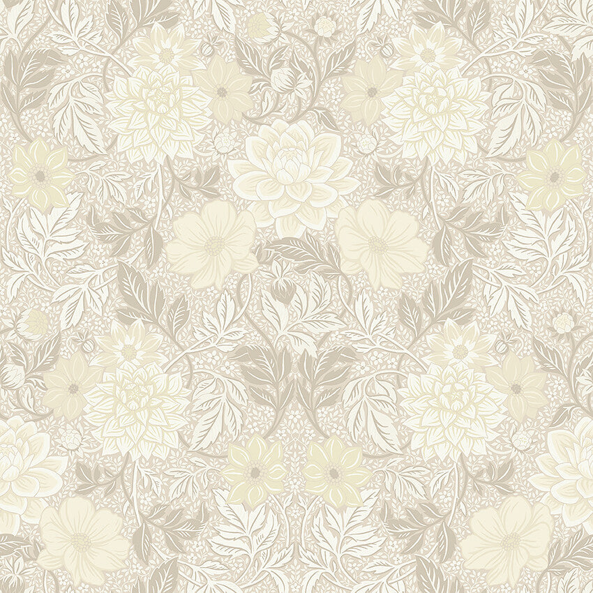 Boråstapeter Dahlia Garden — Falsterbo III, Boråstapeter Selected vliesbehang in beige, sfeervolle slaapkamer