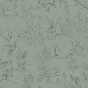 Boråstapeter Forest Friends — Newbie Wallpaper vliesbehang in groen, sfeervolle kinderkamer