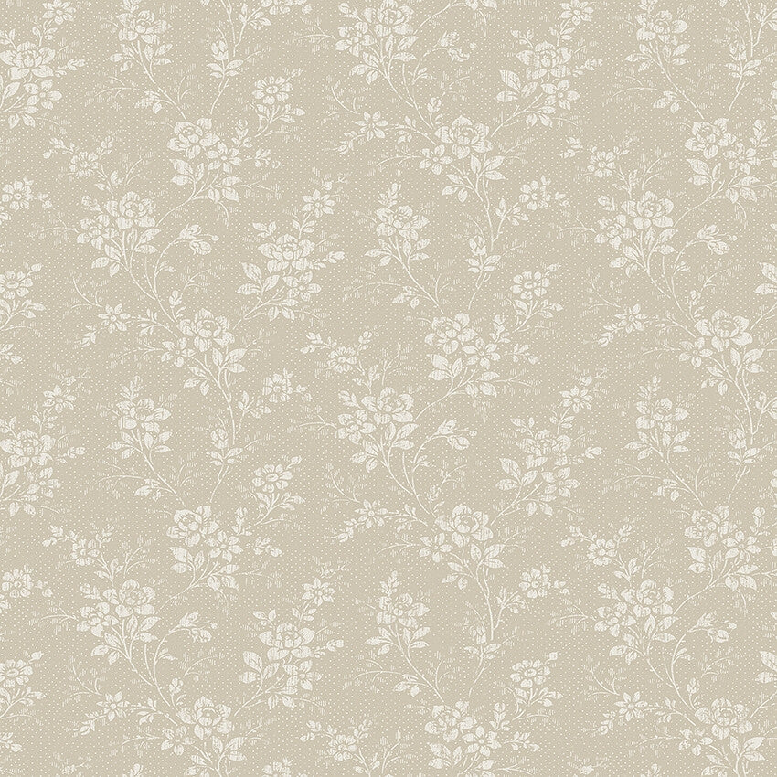 Boråstapeter Hip Rose — Woodland vliesbehang in beige, sfeervolle slaapkamer