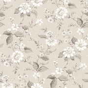 Boråstapeter Laura´s Cottage — Cottage Garden vliesbehang in beige, sfeervolle slaapkamer