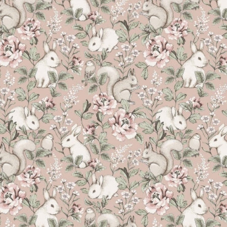 Boråstapeter Magic Forest — Newbie Wallpaper vliesbehang in roze, sfeervolle kinderkamer