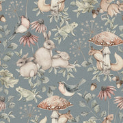 Boråstapeter Minou — Newbie Wallpaper vliesbehang in blauw, sfeervolle kinderkamer