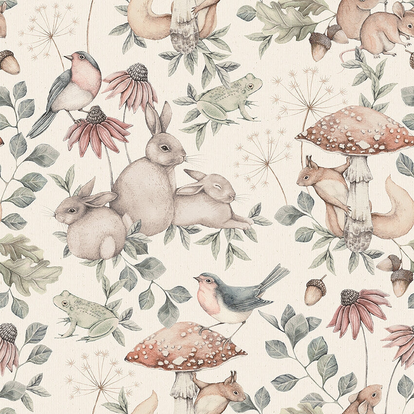 Boråstapeter Minou — Newbie Wallpaper vliesbehang in beige, sfeervolle kinderkamer