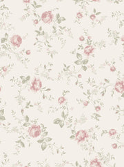 Boråstapeter Rose Garden — Newbie Wallpaper vliesbehang in wit, sfeervolle slaapkamer
