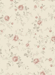 Boråstapeter Rose Garden — Newbie Wallpaper vliesbehang in beige, sfeervolle slaapkamer