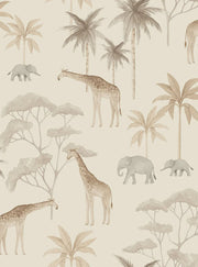 Boråstapeter Savannah — Newbie Wallpaper vliesbehang in beige, sfeervolle kinderkamer