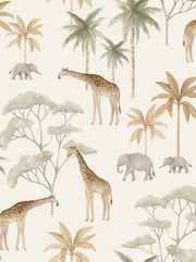 Boråstapeter Savannah — Newbie Wallpaper vliesbehang in wit, sfeervolle kinderkamer