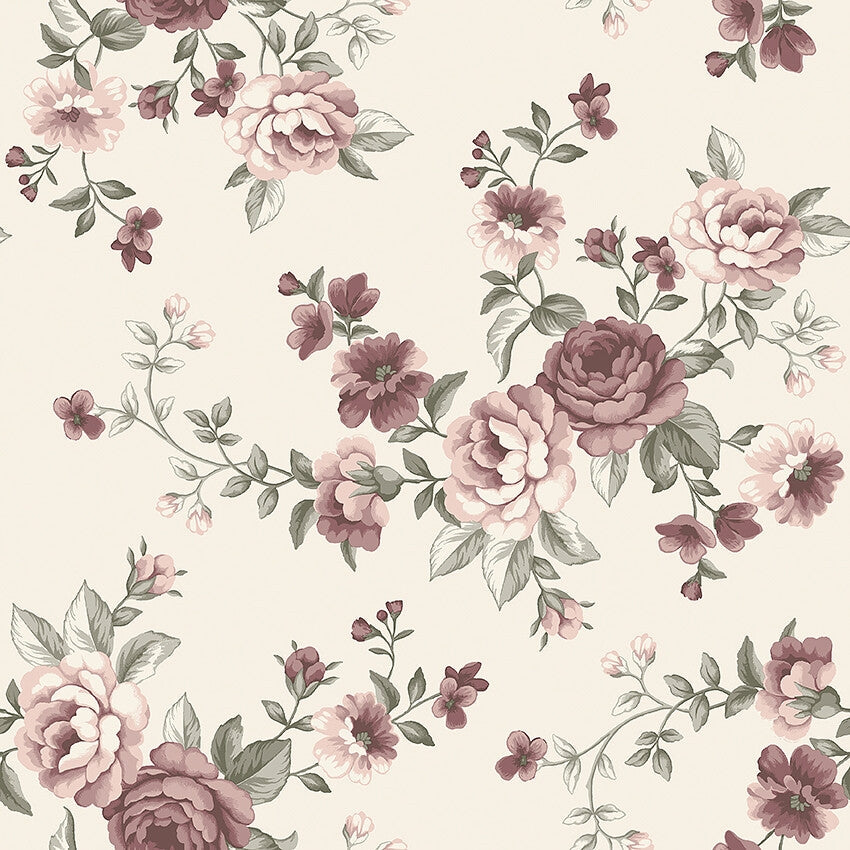 Boråstapeter Nomi — Newbie Wallpaper vliesbehang in beige, sfeervolle slaapkamer