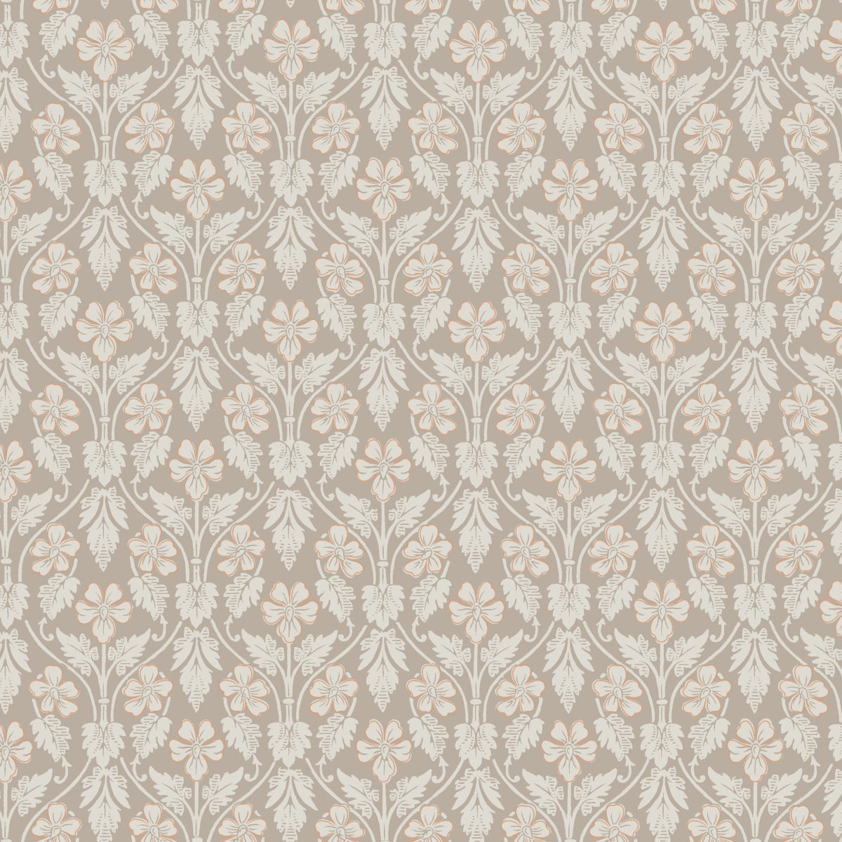 Boråstapeter Nora — Anno vliesbehang in beige, sfeervolle slaapkamer