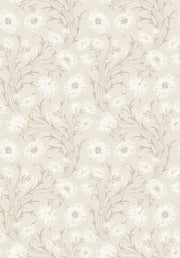 Boråstapeter Poppy Flow — Treasured vliesbehang in beige, sfeervolle slaapkamer