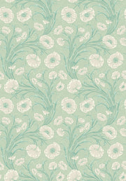 Boråstapeter Poppy Flow — Treasured vliesbehang in groen, sfeervolle slaapkamer