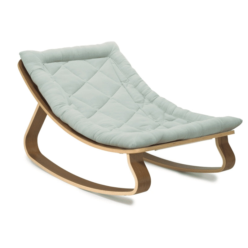 LEVO Wipstoeltje Walnut blue/green