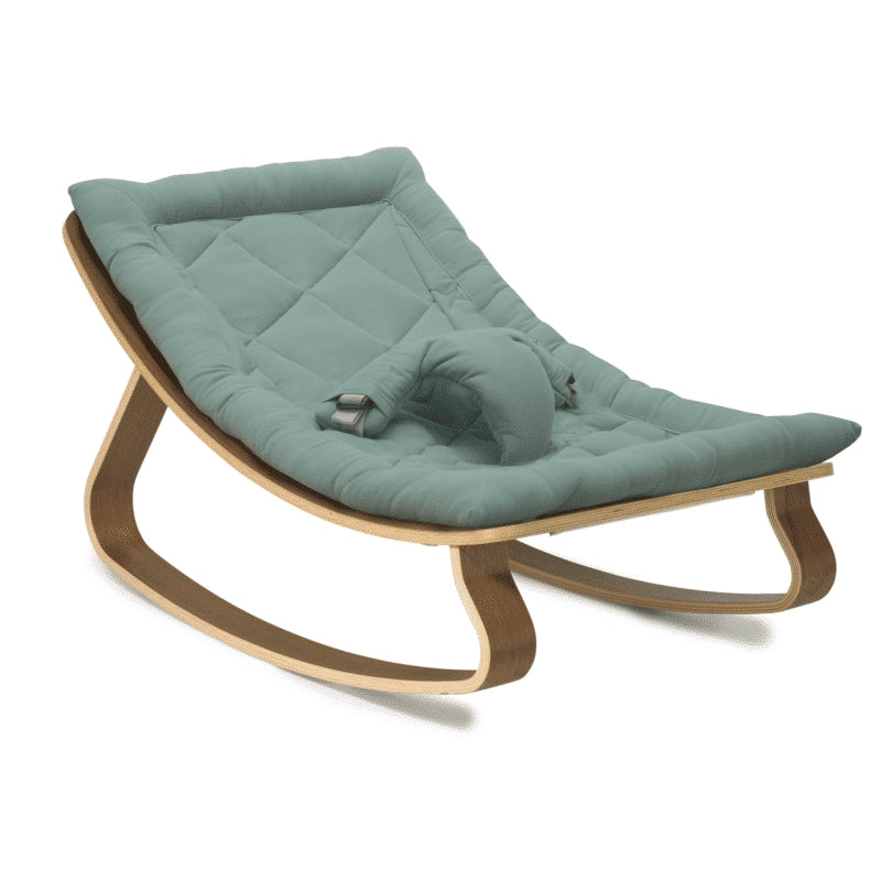 Charlie Crane LEVO Wipstoeltje Walnut blue/grey blue/grey — productfoto op witte achtergrond bij Lidor