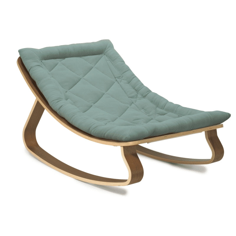 LEVO Wipstoeltje Walnut blue/grey