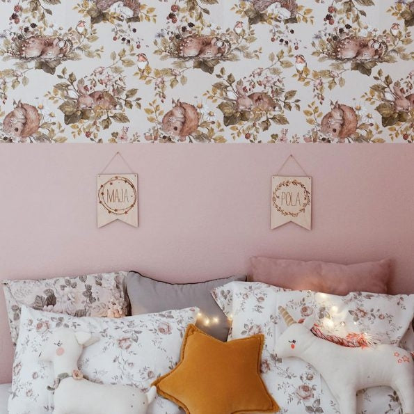 Behang Little Sleepy Animals Light