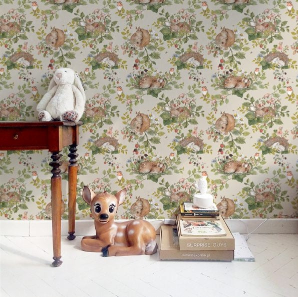 Behang Little Sleepy Animals Light