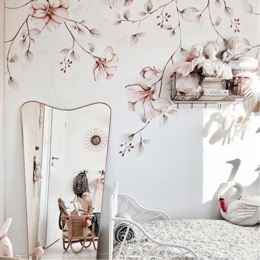 Paradise Garden Pastel Twigs Mural