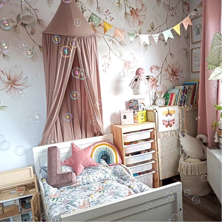 Paradise Garden Pastel Twigs Mural