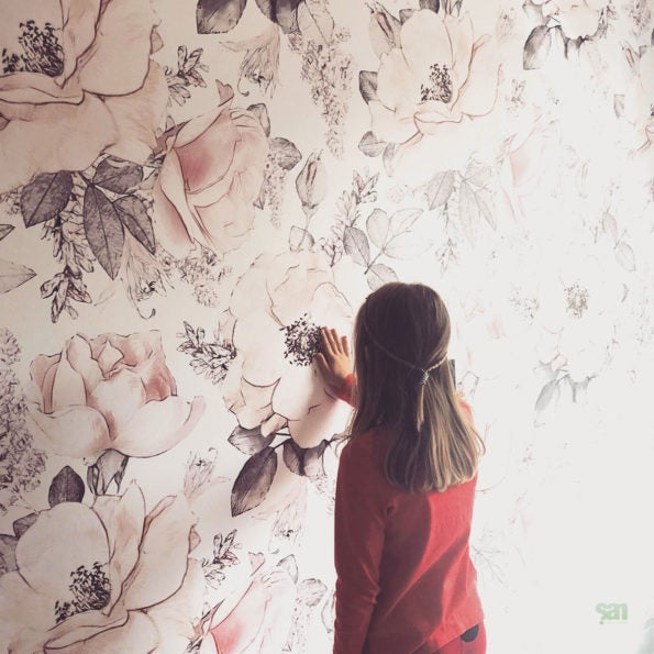 Behang Pink Garden