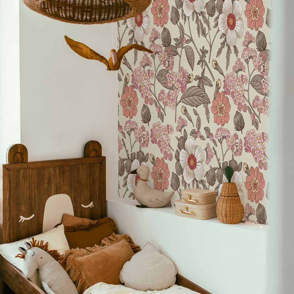 Retro Bouquet Behang