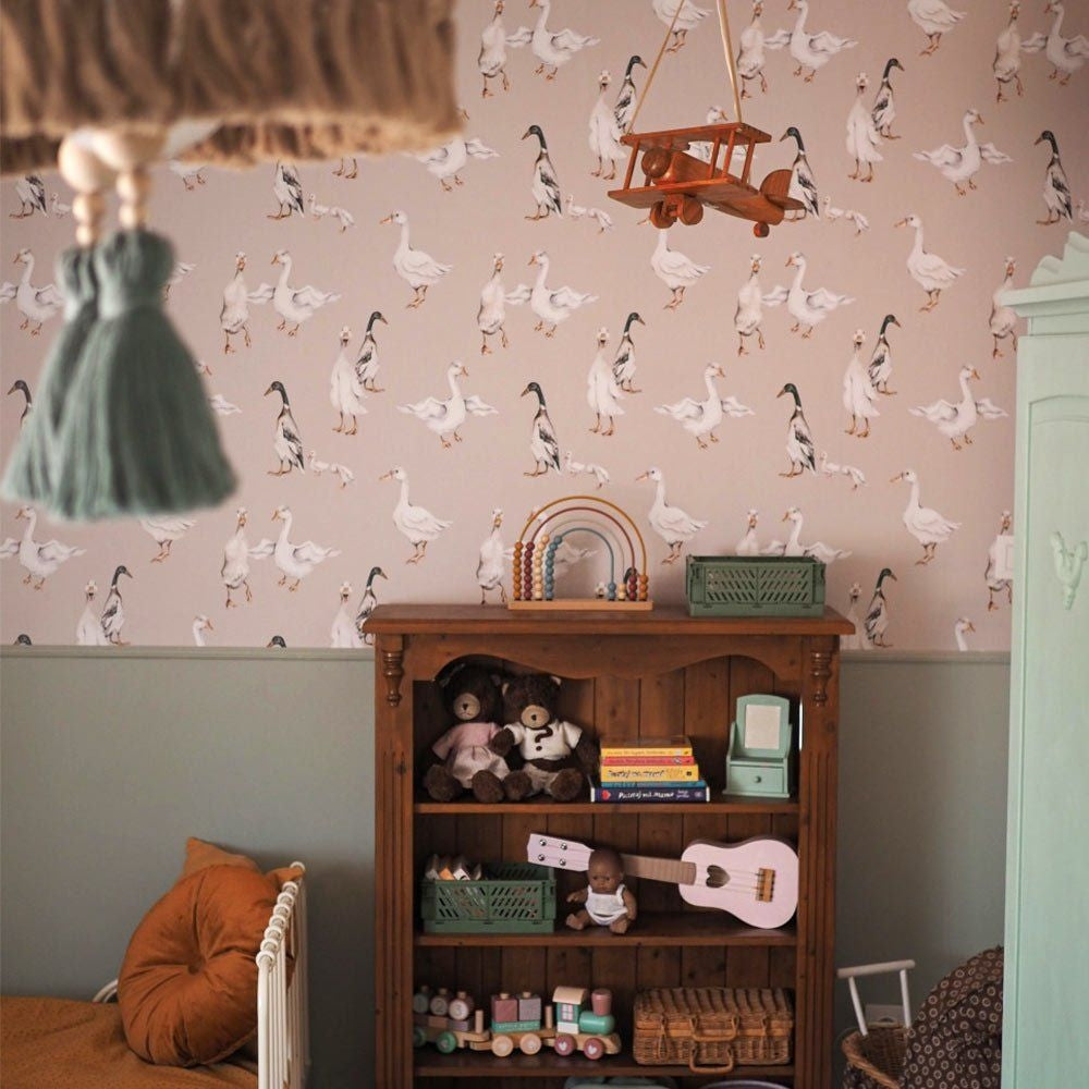 White Ducks Behang