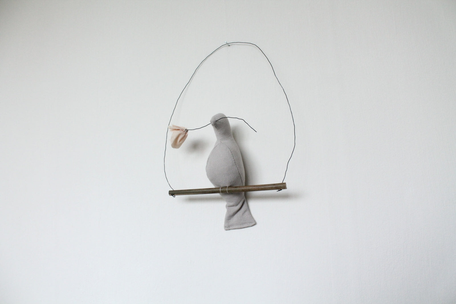 Mama Bird Pebble Grey Cotton Flower