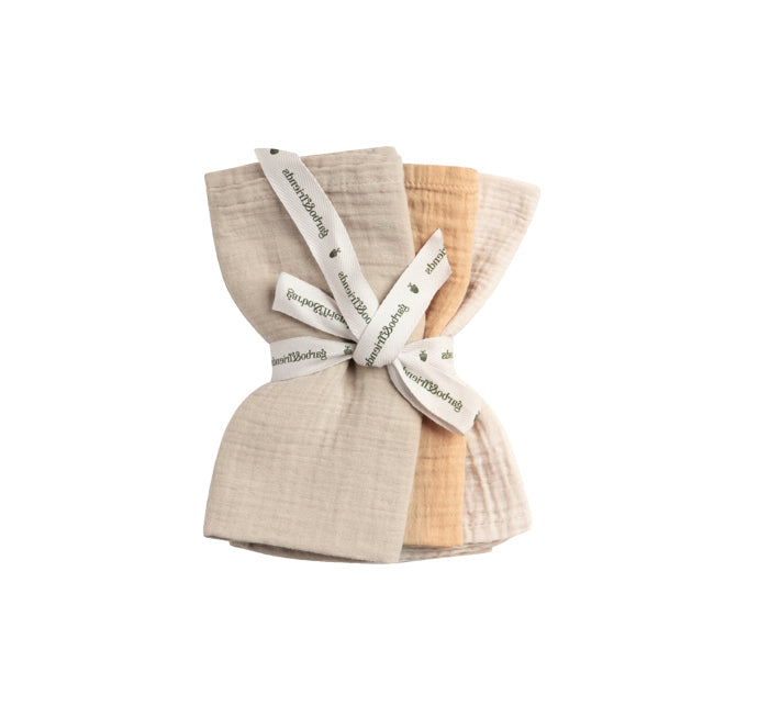 3 Pcs Muslin Spuugdoekjes Olive