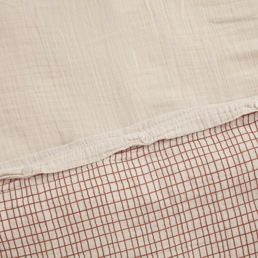 Checks Rust Muslin Dekbedovertrekset