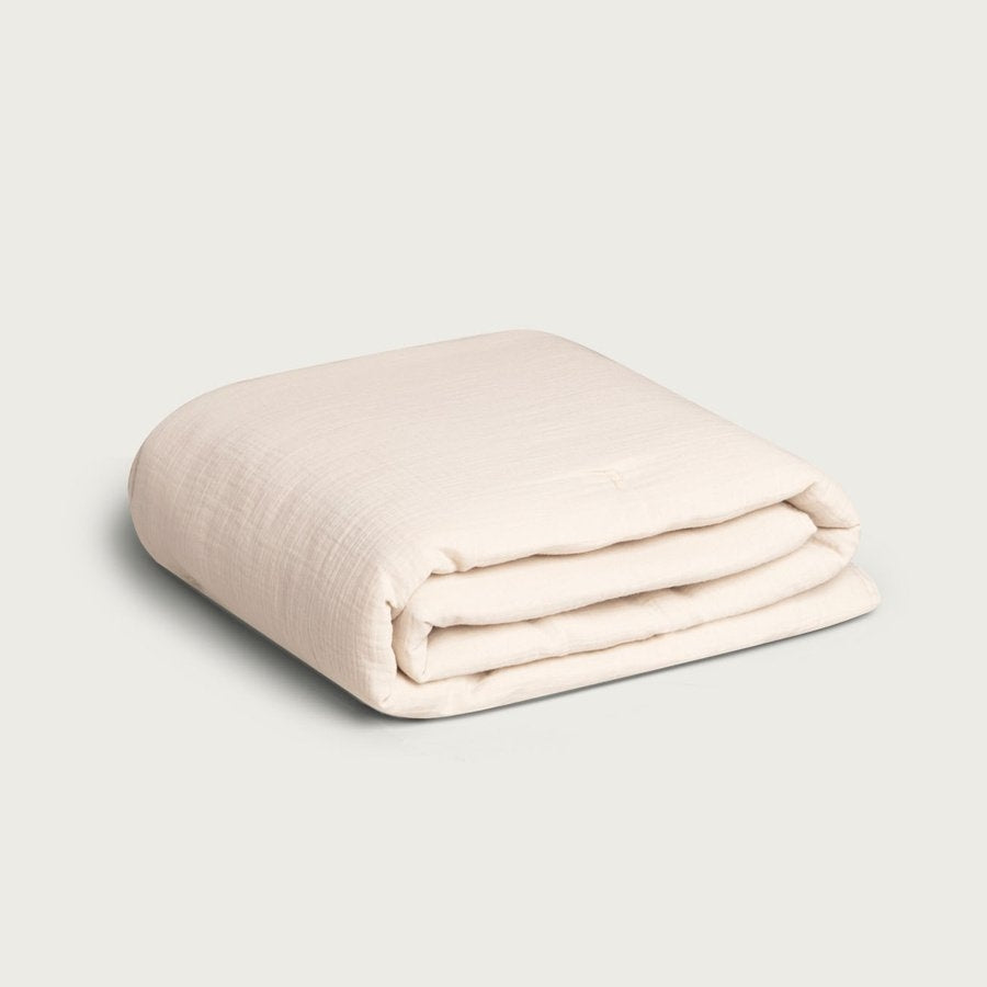 Eggshell Gevoerde Muslin Deken
