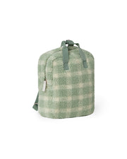 Kids Backpack Sage Check Pile