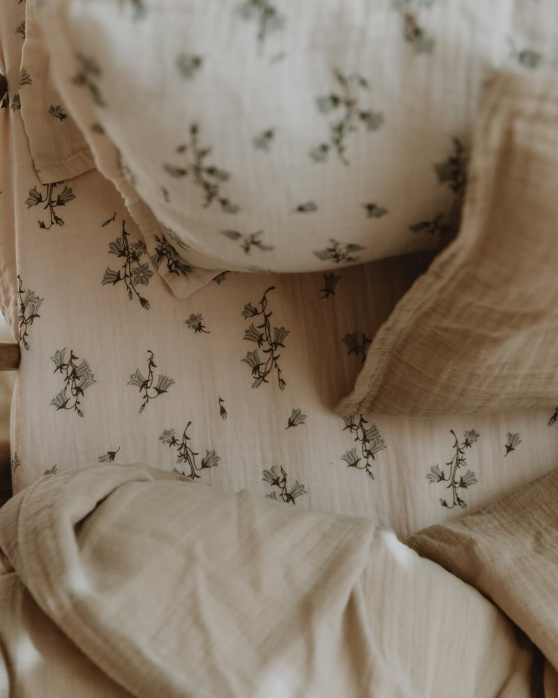 Olive Muslin Dekbedovertrek