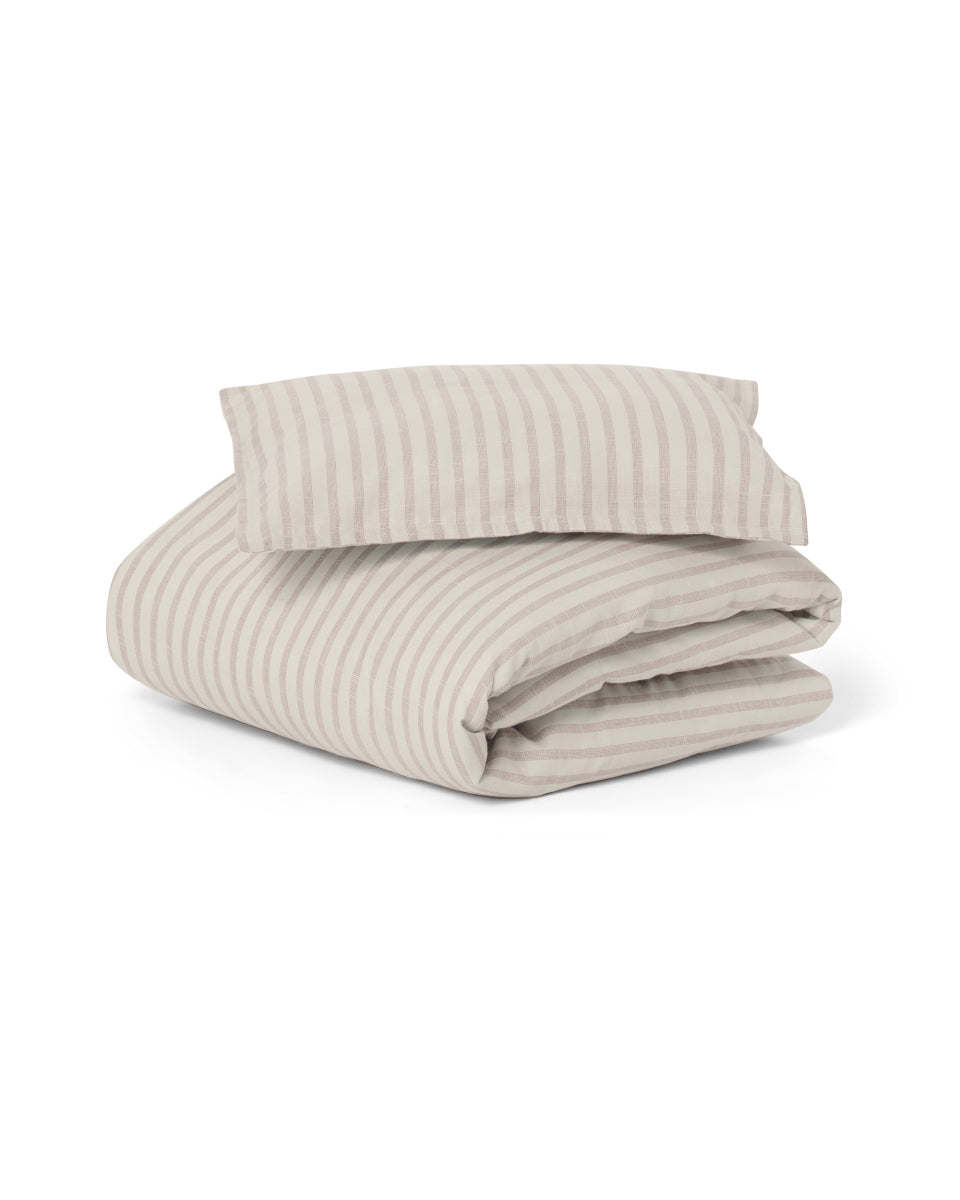 Stripe Mauve Dekbedovertrekset