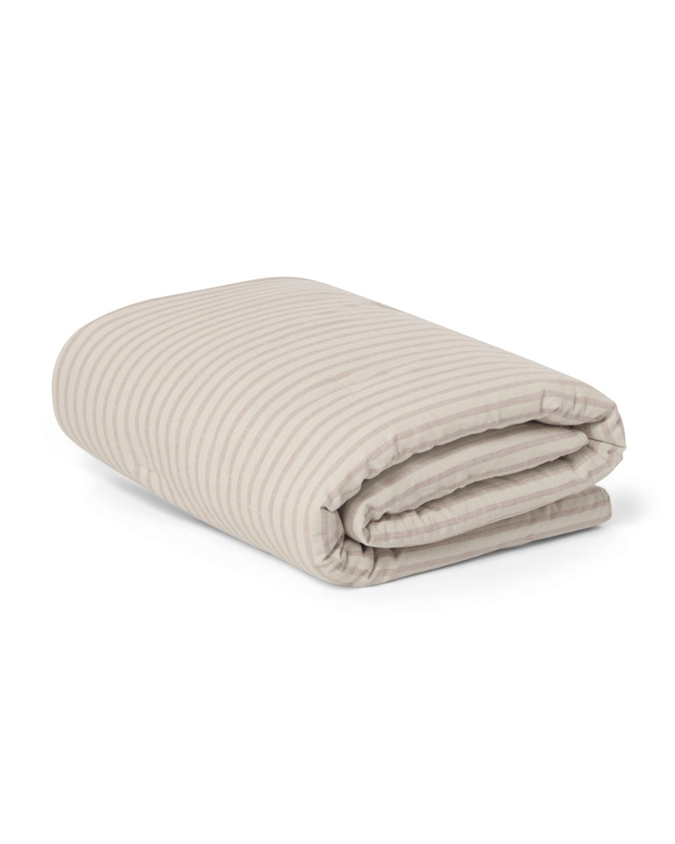 Stripe Mauve Gevoerde Deken